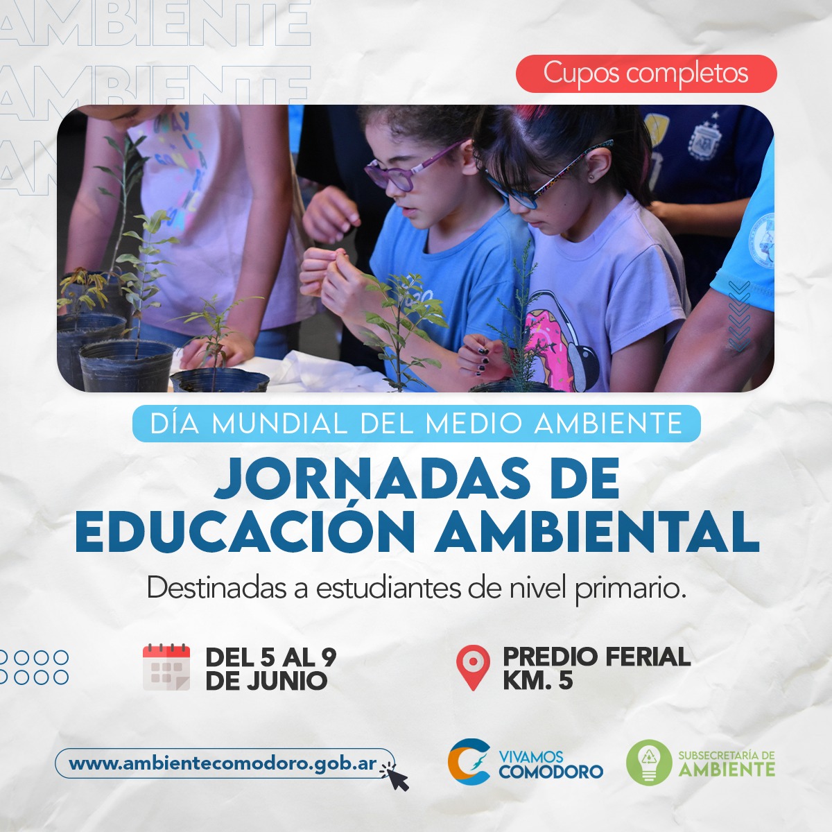 Día Mundial del Ambiente: El Municipio realizará jornadas de Educación Ambiental